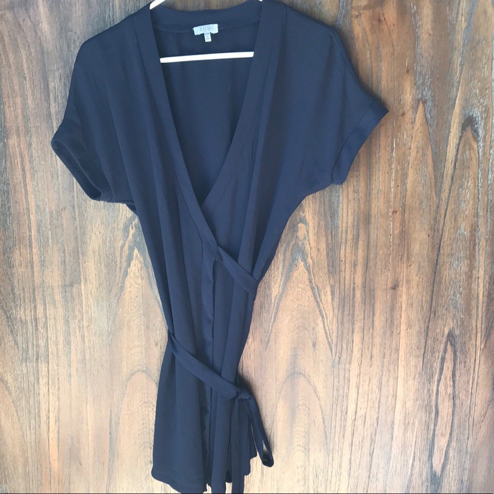 TOBI | Winona Wrap dolman skater navy dress - Picture 3 of 7